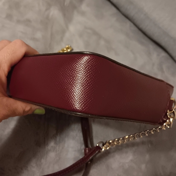 MK Burgundy Saffiano Leather Crossbody - Picture 10 of 12